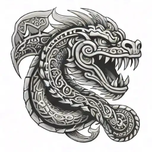 aztec serpent tattoo design idea