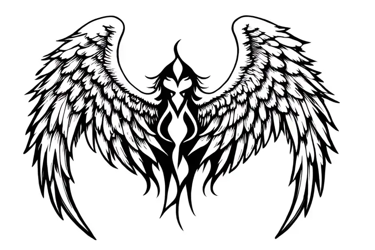 six-winged seraph angel wings 6 tattoo design idea