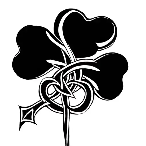 shamrock celtic knot intertwined tattoo design idea