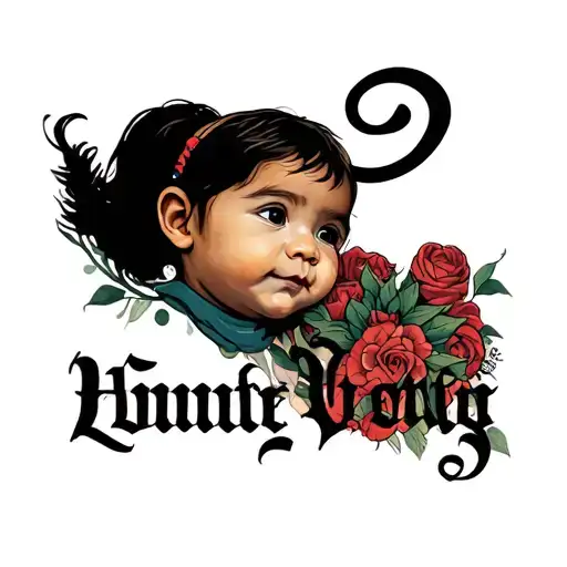 childs name tattoo design idea