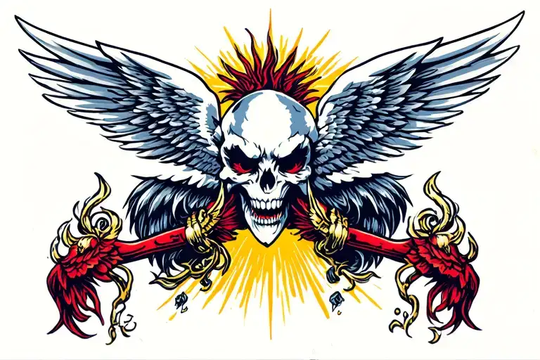 Angeles vs evil tattoo design idea