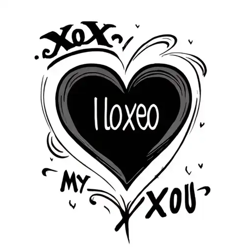 Xoxo I love you my heart xoxo tattoo design idea
