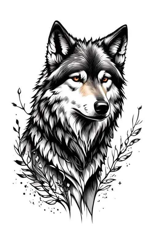 Wolf and loneliness tattoo design idea