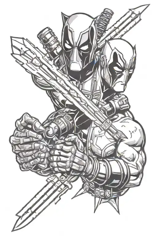 deadpool and wolverine claws extended tattoo design idea