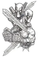 deadpool and wolverine claws extended tattoo design idea