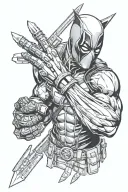 deadpool and wolverine claws extended tattoo design idea