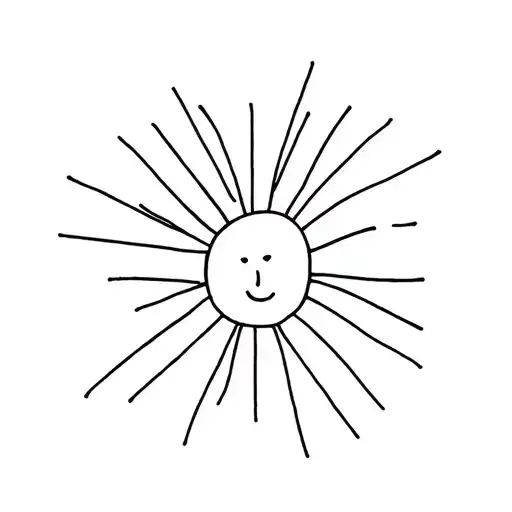 stick figure sun rays tattoo design idea