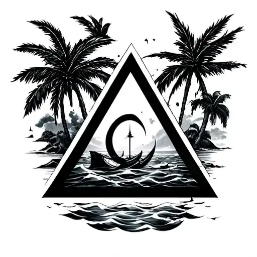 bermuda triangle tattoo design idea