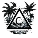 bermuda triangle tattoo design idea