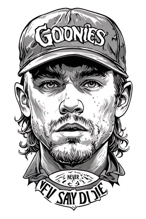 goonies never say die tattoo design idea