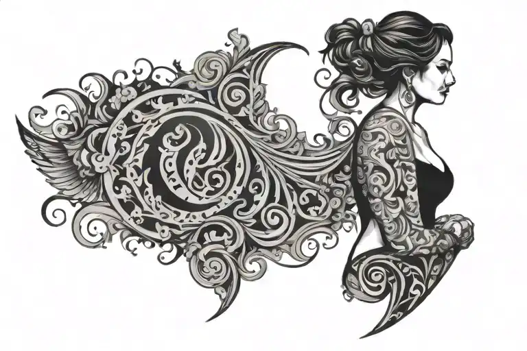 wife Sandra with symbol formed tattoo design idea