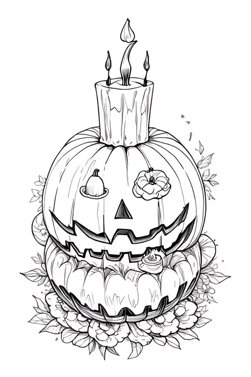 Halloween birthday tattoo design idea