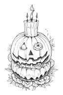 Halloween birthday tattoo design idea