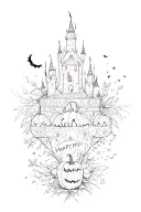 Halloween birthday tattoo design idea