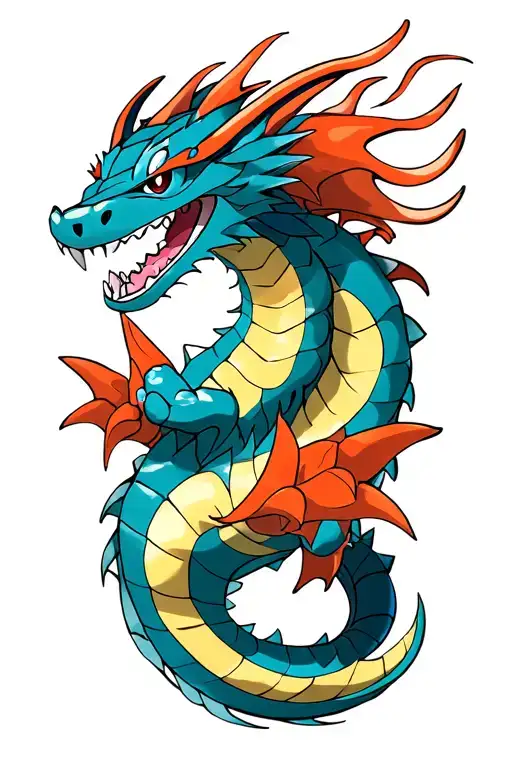 gyarados pokemon tattoo design idea