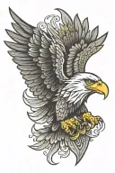 eagle head with small flying eagle tattoo design idea