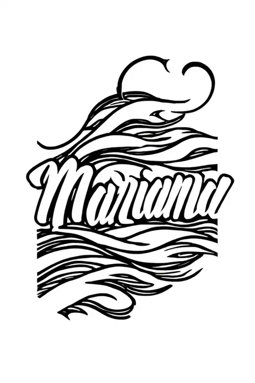 "Mariana" ocean waves tattoo design idea