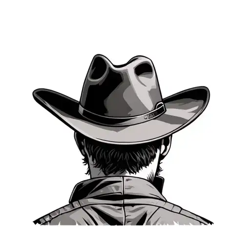 closeup of lumberjacks shirt and hat back of head tattoo design idea