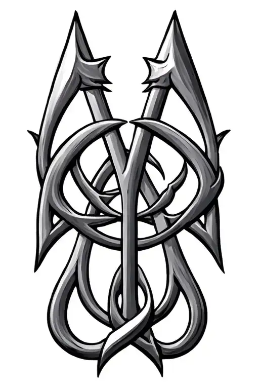 templar symbols intertwined tattoo design idea