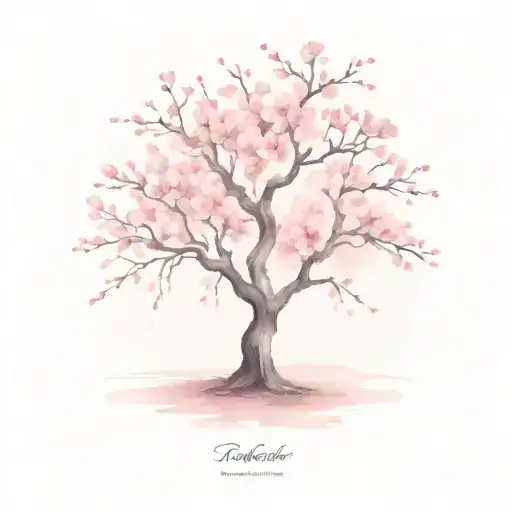 cherry blossom branches wrapping around like vines  tattoo design idea