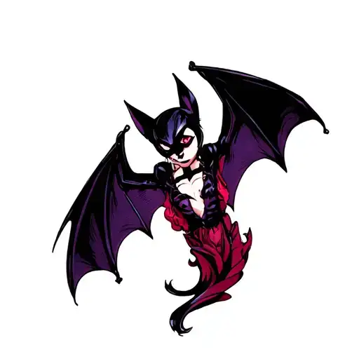 gothic bat tattoo design idea
