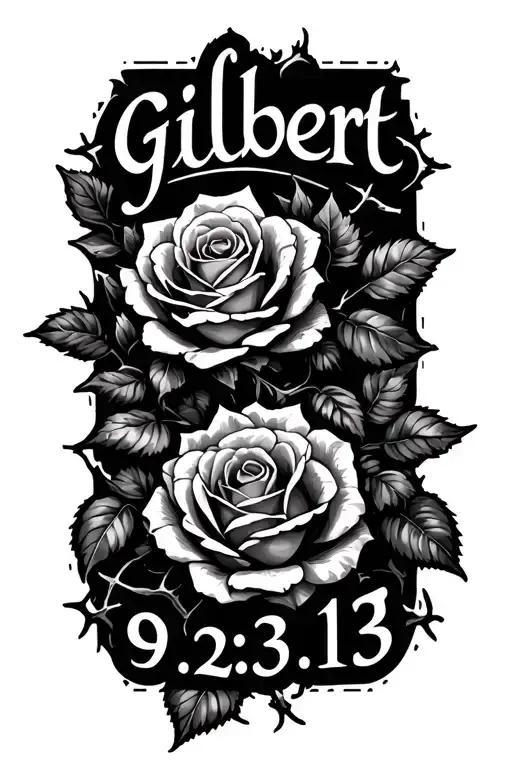 "Gilbert 9.23.13" rose bush with thorns tattoo design idea