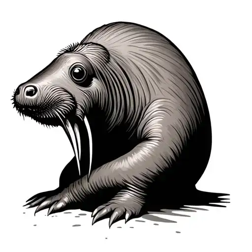 cute walrus tattoo design idea