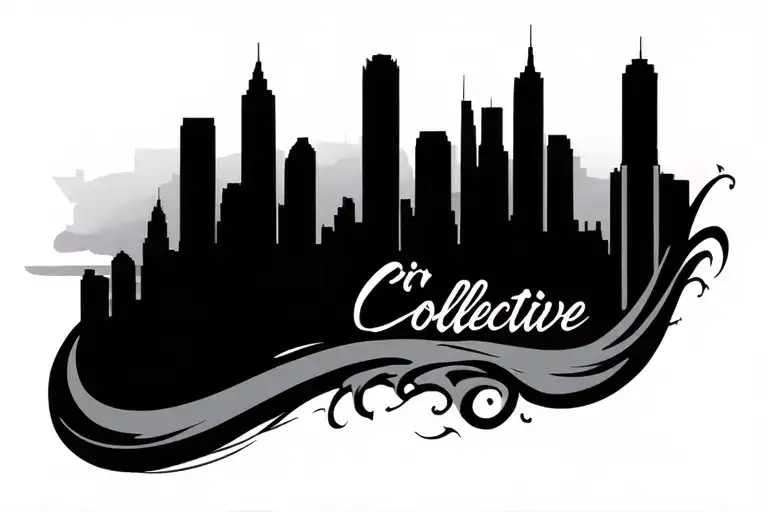 CinCity Collective logo city scape tattoo design idea