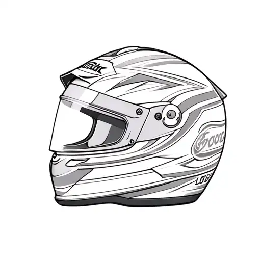 a racing helmet tattoo design idea