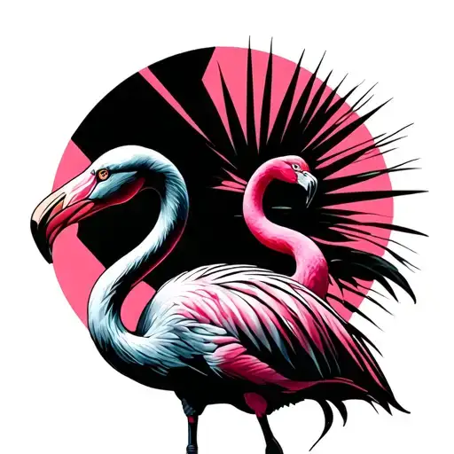 Flamingo losing it's pink tattoo design idea