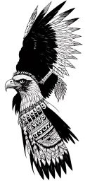 Eagle and aztec warrior tattoo design idea