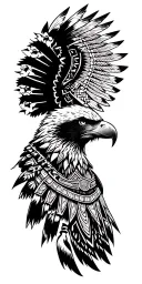 Eagle and aztec warrior tattoo design idea