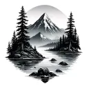 forest,sea,mountain, life tattoo design idea