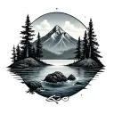 forest,sea,mountain, life tattoo design idea