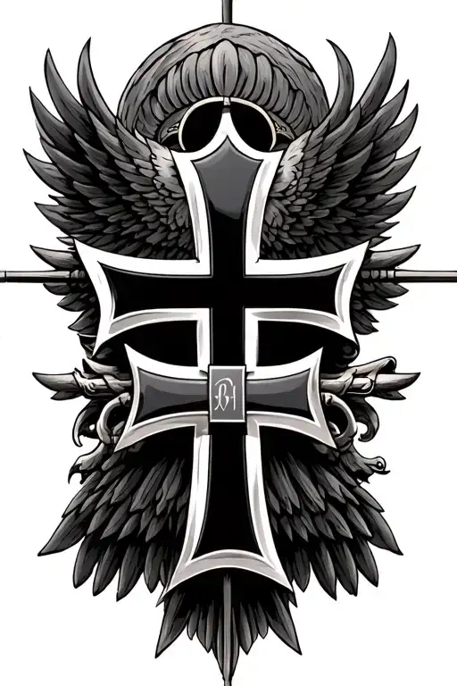 iron cross heil german infantry tattoo design idea