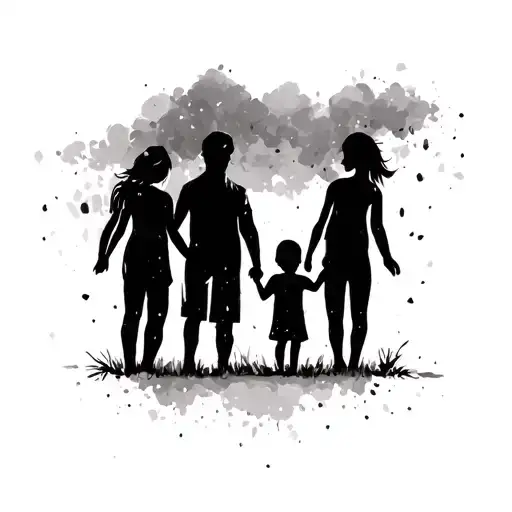 Family Silhouette tattoo design idea