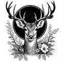 baby deer and a scope focus lines tattoo design idea