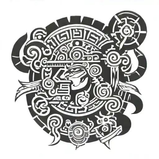 aztec god symbol tattoo design idea