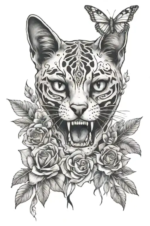 The Last Of Us and Cat Skull  tattoo design idea