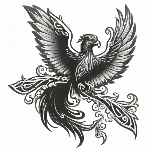 Phoenix Cross tattoo design idea