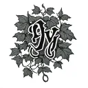 Ivy vines the name Ivy plant tattoo design idea