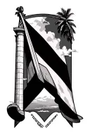 colosseum, Fenway park, gateway arch, beach, Dominican flag tattoo design idea