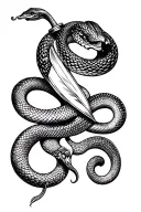 Snake circled on a dagger tattoo design idea