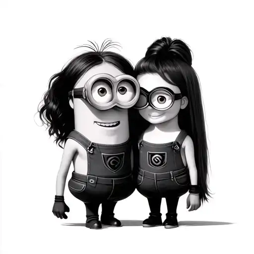minion infinity symbol with Aaliyah and Scott  tattoo design idea