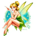 tinkerbell sitting tattoo design idea
