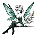 tinkerbell sitting tattoo design idea