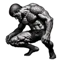 sisyphus pushing tattoo design idea