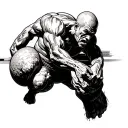 sisyphus pushing tattoo design idea