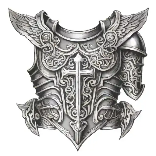 chest armor of god   tattoo design idea