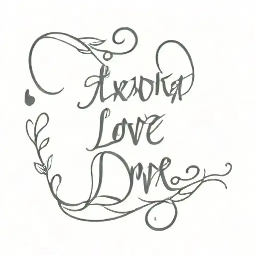 The inscription "Alexandra love me" tattoo design idea